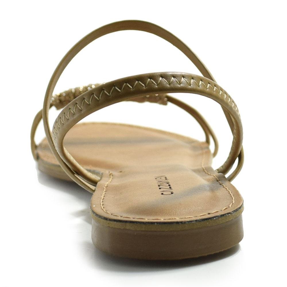 Sandália Rasteira Feminina Cazzualen Marrom 4