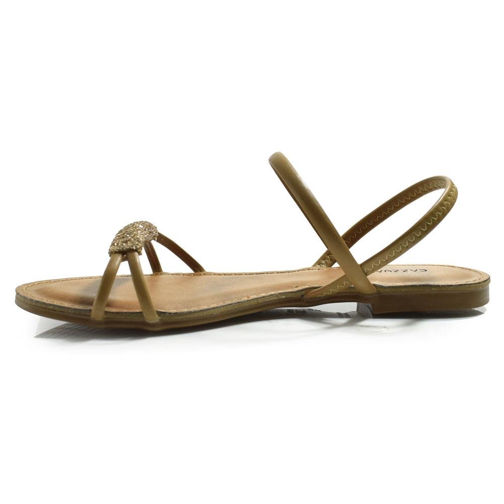 Sandália Rasteira Feminina Cazzualen Marrom 5