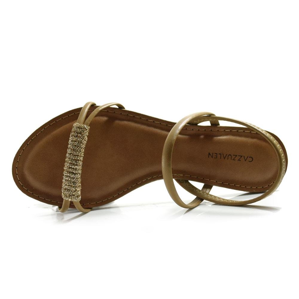 Sandália Rasteira Feminina Cazzualen Marrom 6