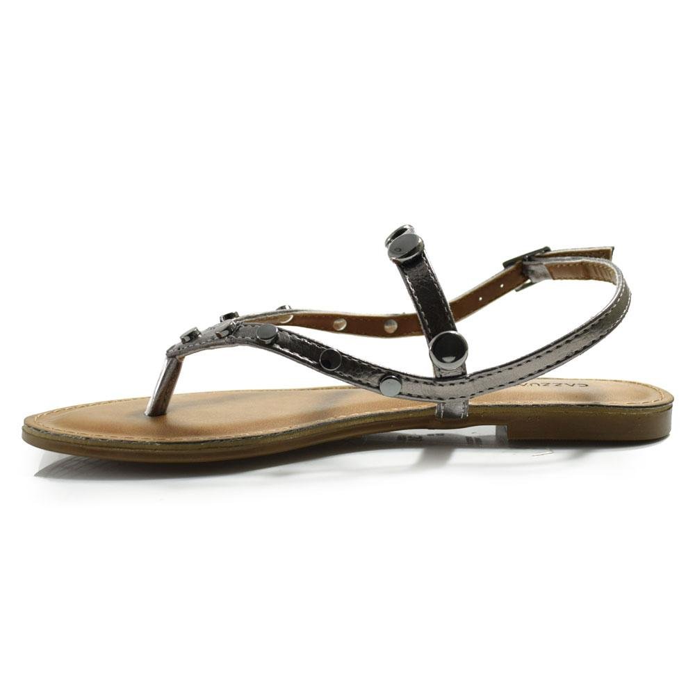 Sandália Rasteira Feminina Cazzualen Prata 5