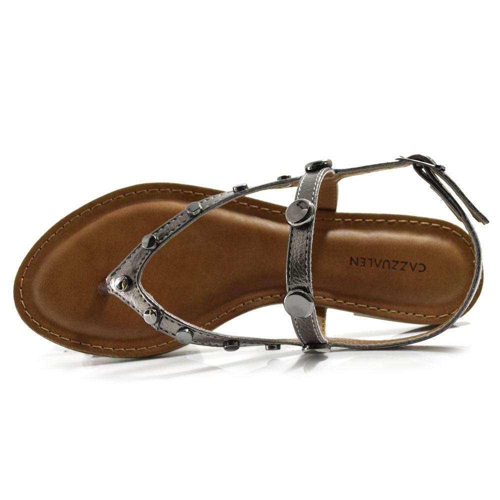 Sandália Rasteira Feminina Cazzualen Prata 6