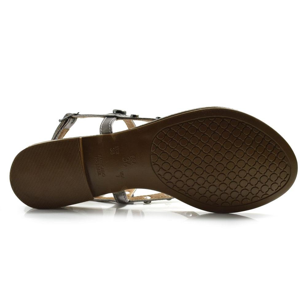 Sandália Rasteira Feminina Cazzualen Prata 7