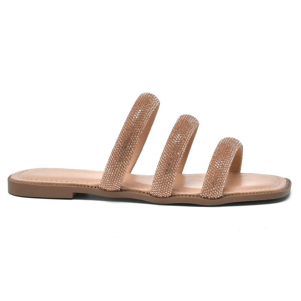 Sandália Rasteira Feminina Via Marte 291-005-01 Ouro Rosê 4