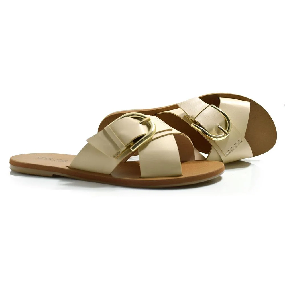 Sandália Rasteira Feminina Sua Cia Bege 2