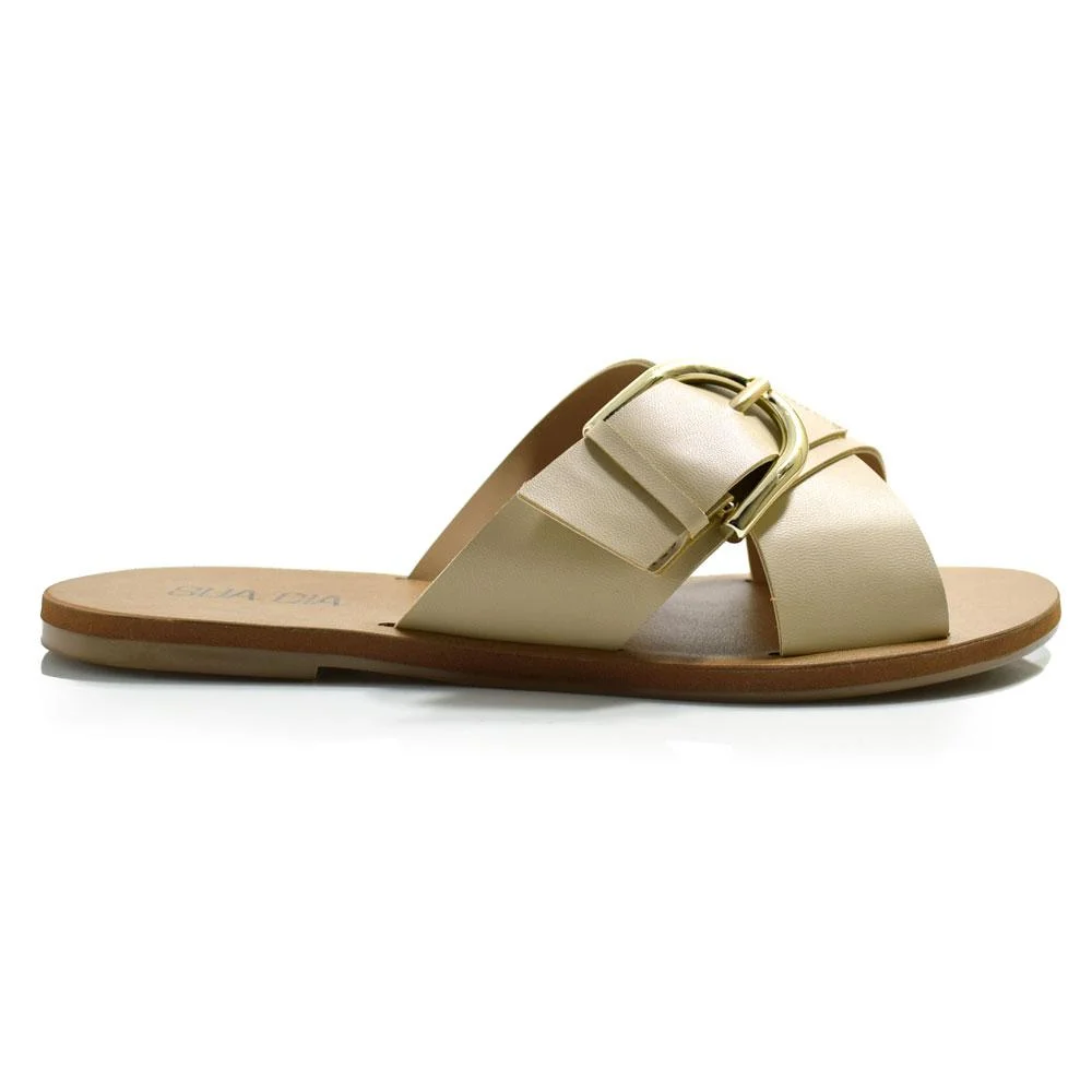 Sandália Rasteira Feminina Sua Cia Bege 3