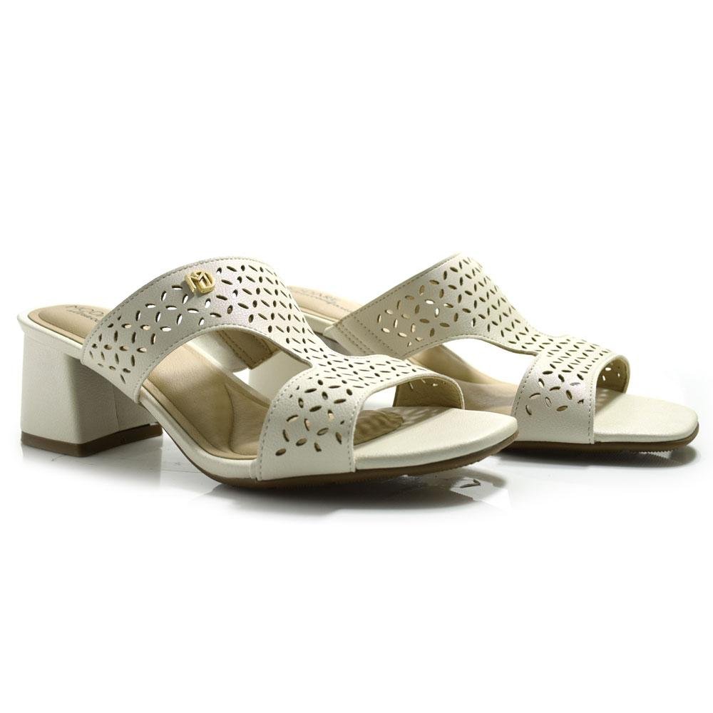 Tamanco de Salto Bloco Feminino Modare Off White 2