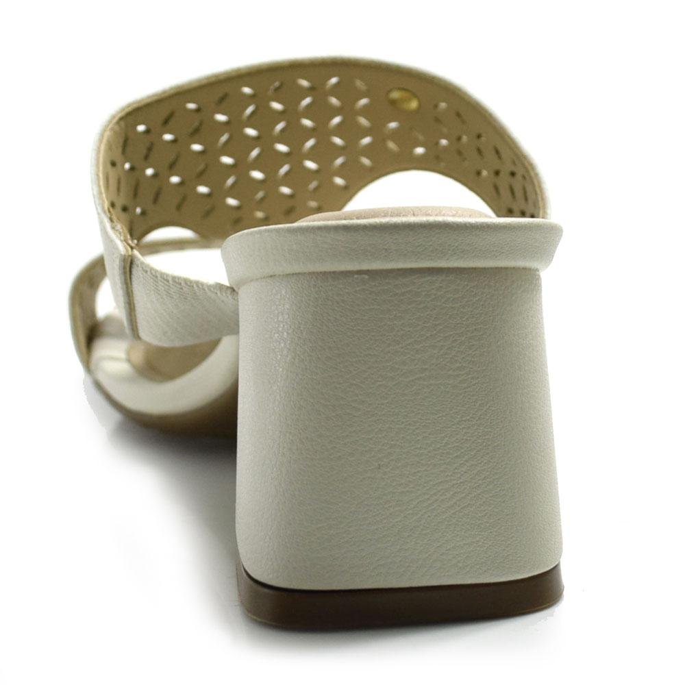 Tamanco de Salto Bloco Feminino Modare Off White 4