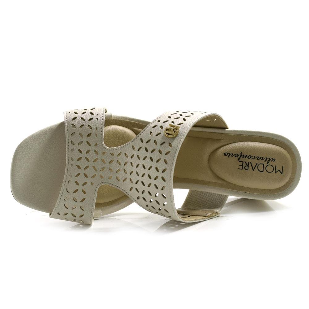 Tamanco de Salto Bloco Feminino Modare Off White 6