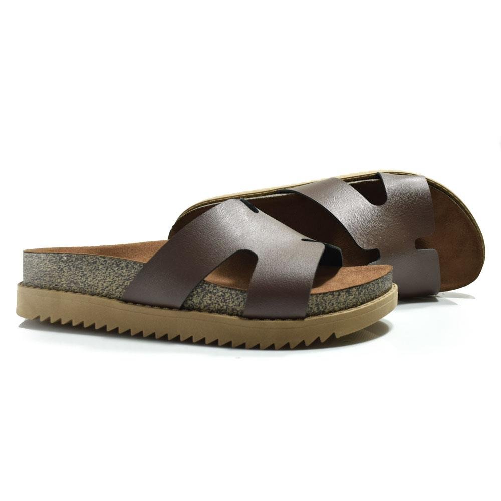 Sandália Flat Feminina Moleca 5500.100.9569 Marrom 2