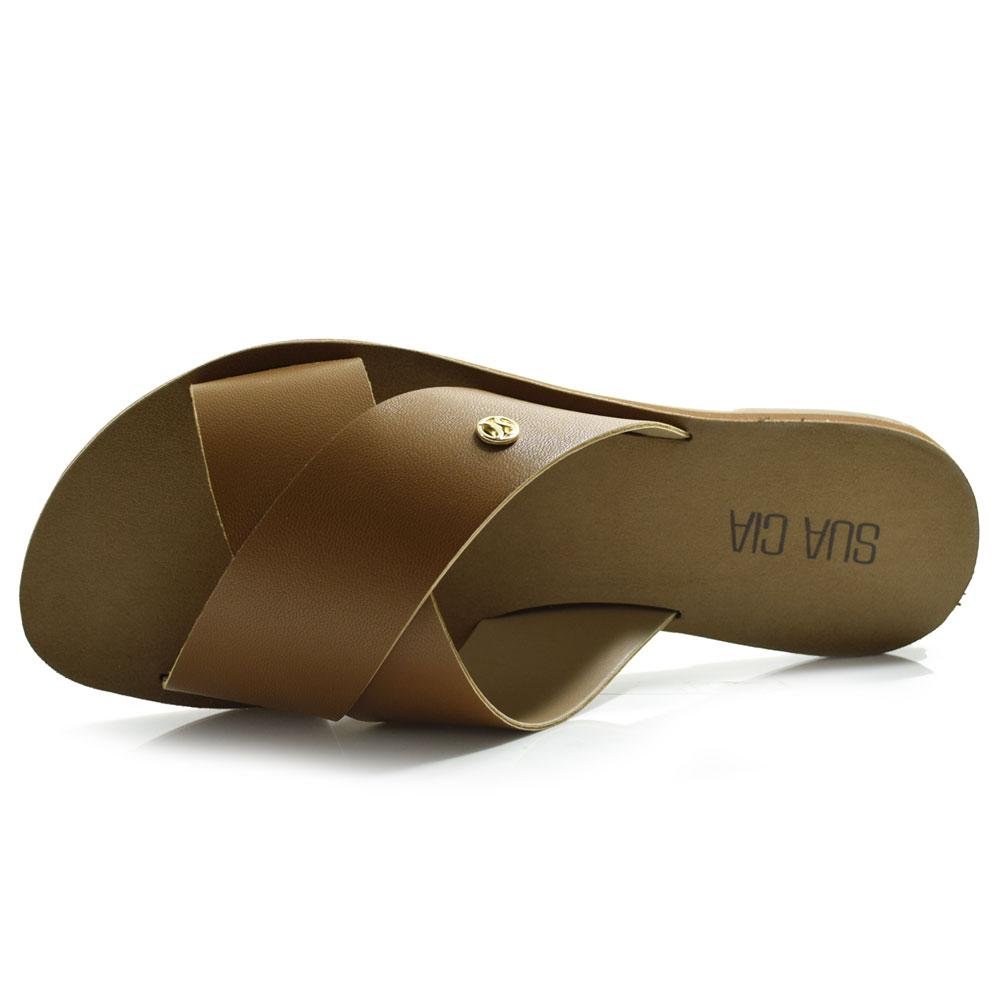 Sandália Rasteira Feminina Sua Cia Marrom 6