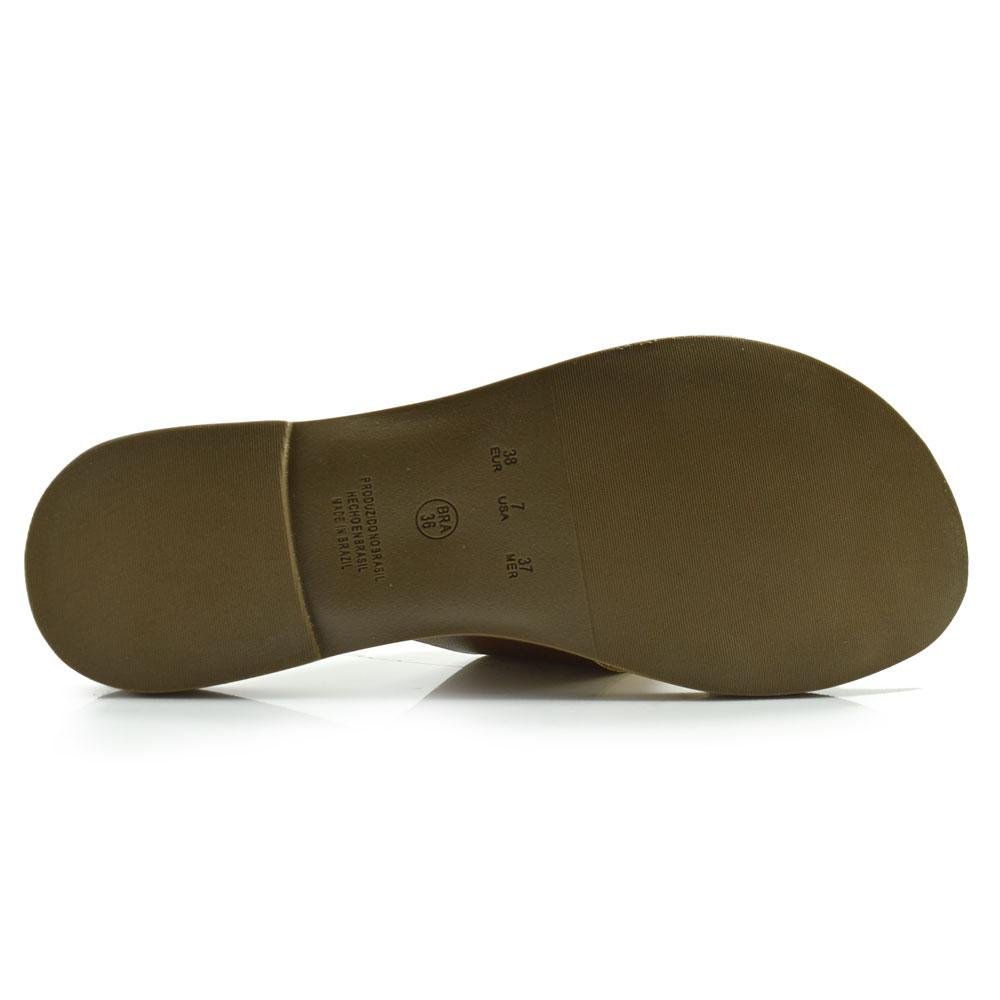 Sandália Rasteira Feminina Sua Cia Marrom 7