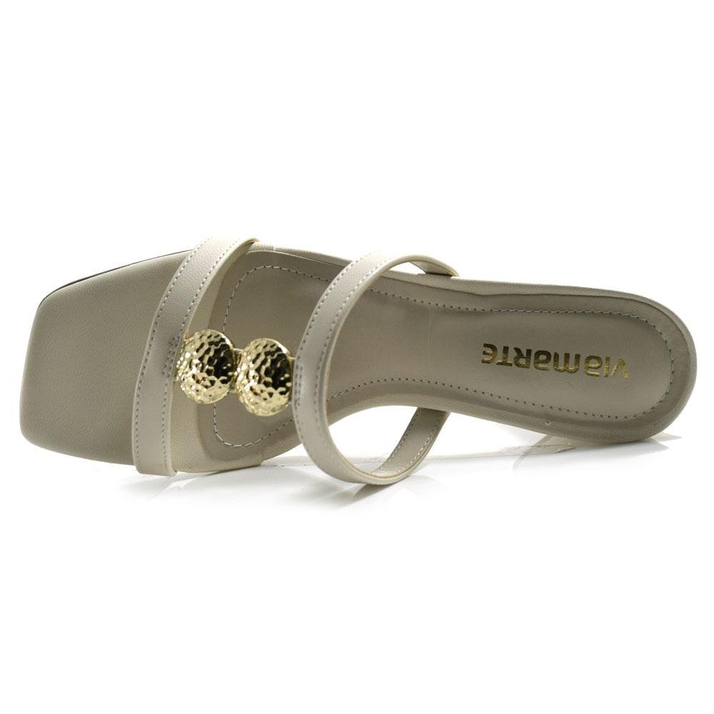 Tamanco de Salto Bloco Feminino Via Marte 264-003-01 Off White 12