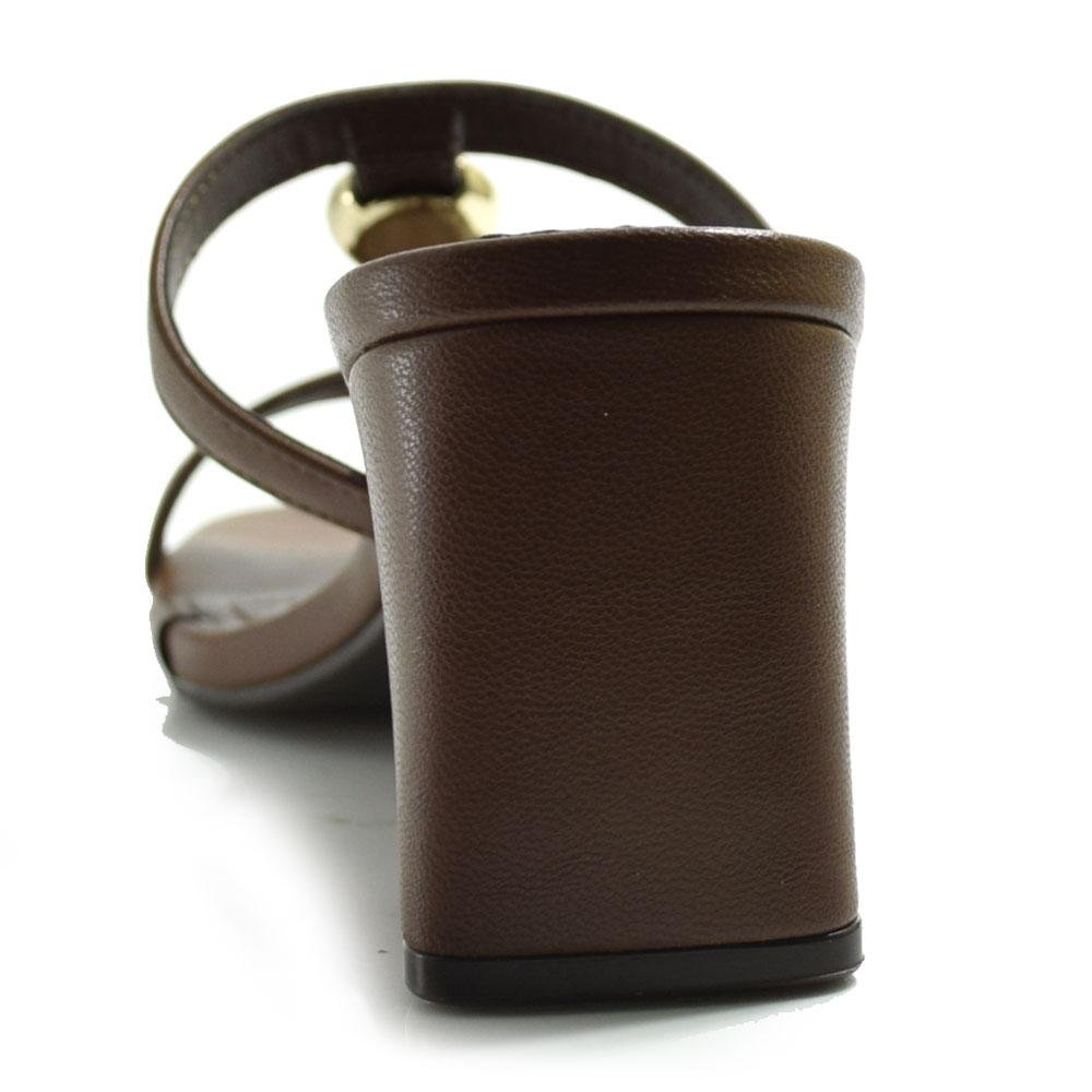 Tamanco de Salto Bloco Feminino Via Marte 264-003-01 Marrom 4