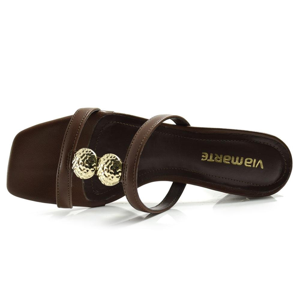 Tamanco de Salto Bloco Feminino Via Marte 264-003-01 Marrom 6