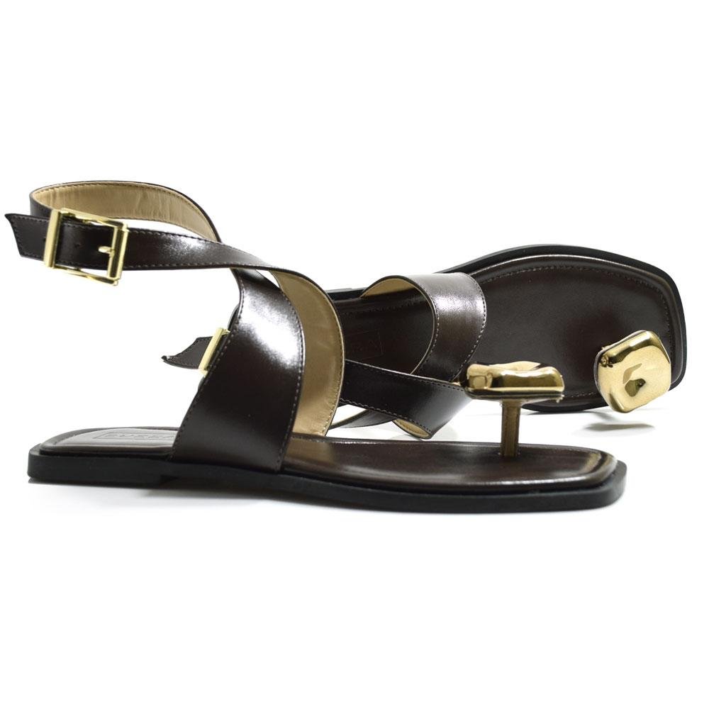 Sandália Rasteira Feminina Suzzara Marrom 2