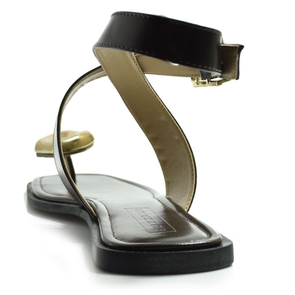 Sandália Rasteira Feminina Suzzara Marrom 5