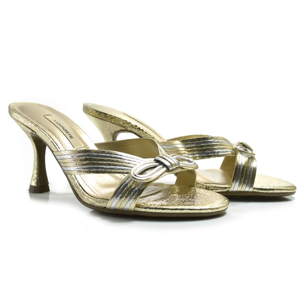 Tamanco de Salto Feminino Via Marte Dourado 2