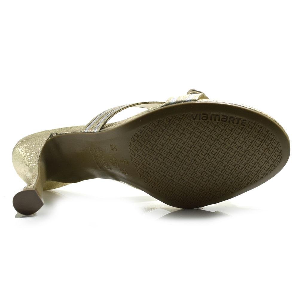 Tamanco de Salto Feminino Via Marte Dourado 7