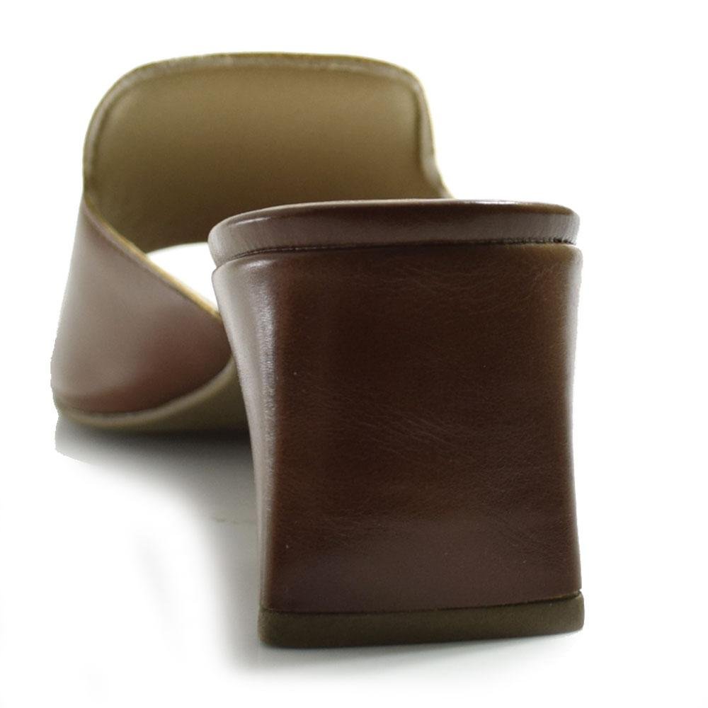 Tamanco Feminino com Salto Bloco Lacolly 75051 Marrom 4