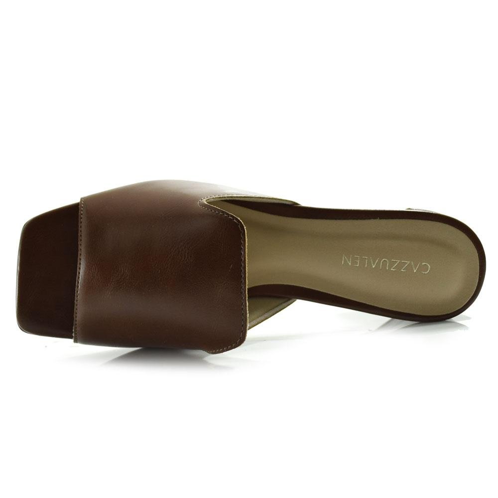 Tamanco Feminino com Salto Bloco Lacolly 75051 Marrom 6