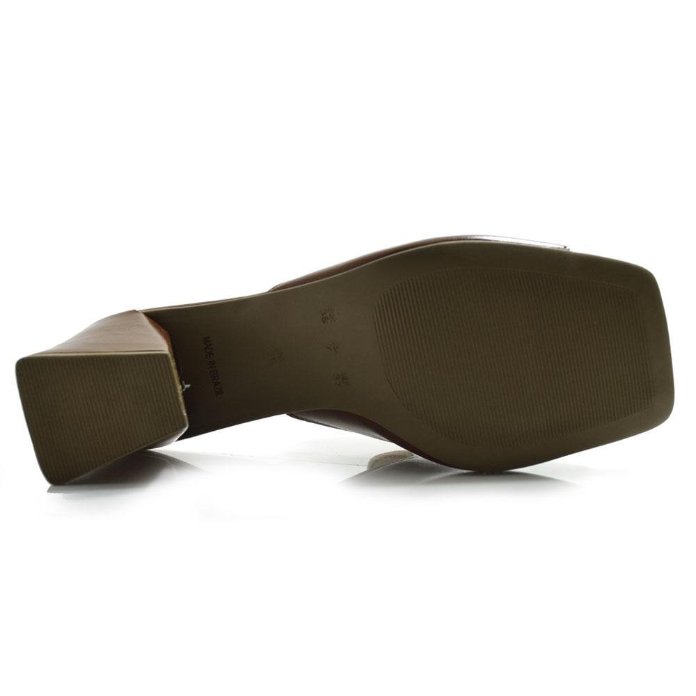 Tamanco Feminino com Salto Bloco Lacolly 75051 Marrom 7