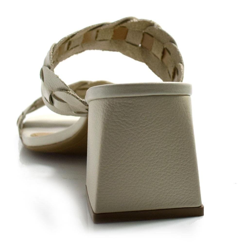 Tamanco de Couro e Salto Bloco Suzzara Off White 4