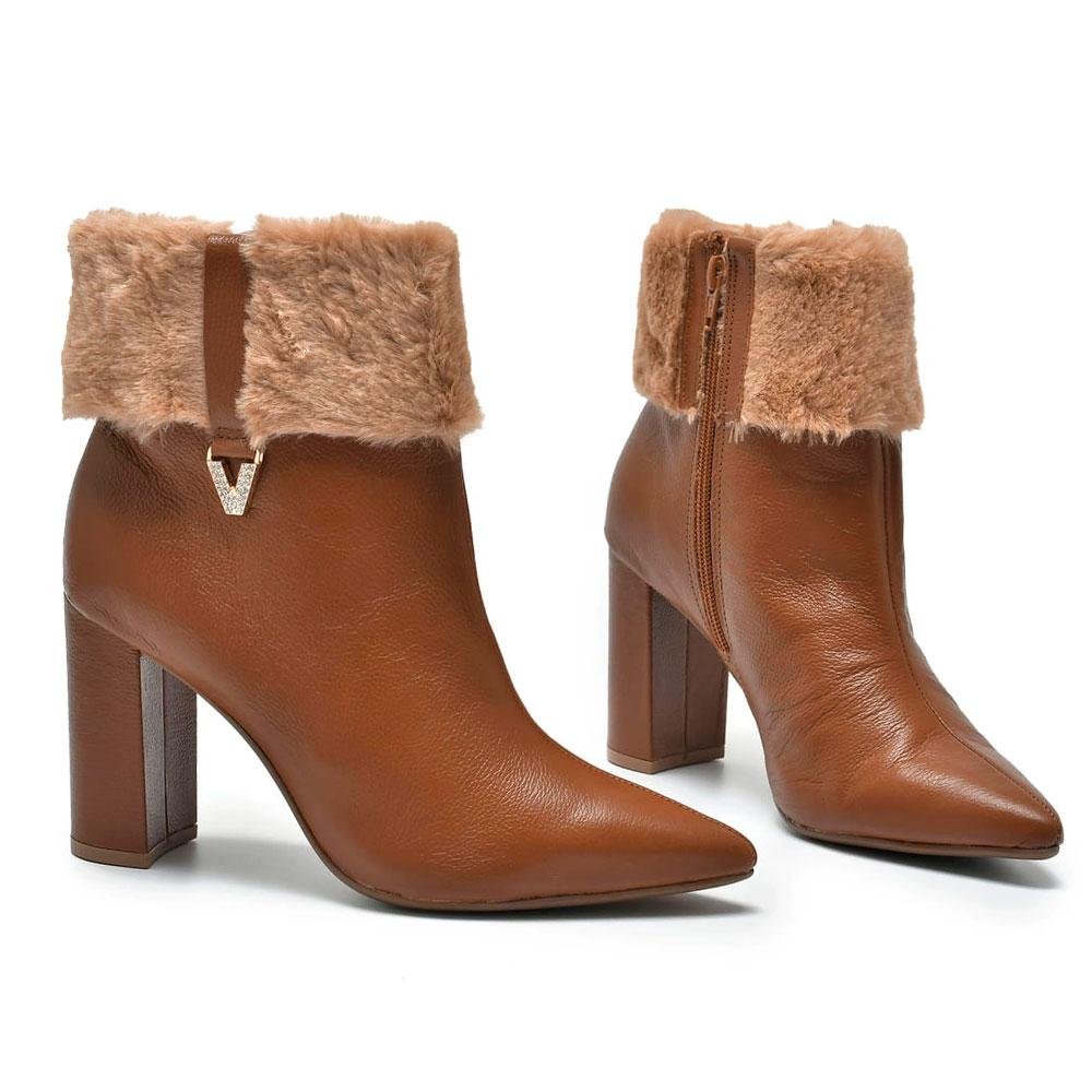 Bota de Couro e Cano Curto Via Marte 063-010-01 Marrom 4