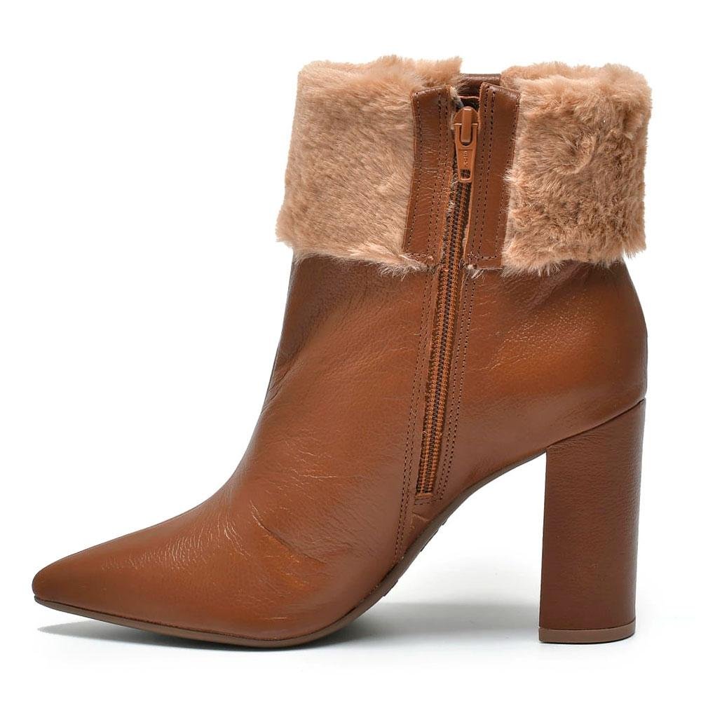 Bota de Couro e Cano Curto Via Marte 063-010-01 Marrom 5