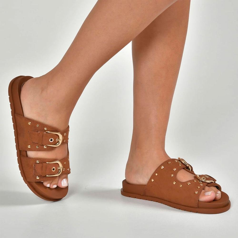 Sandália Flat Feminina Via Marte 174-020-01 Marrom 4