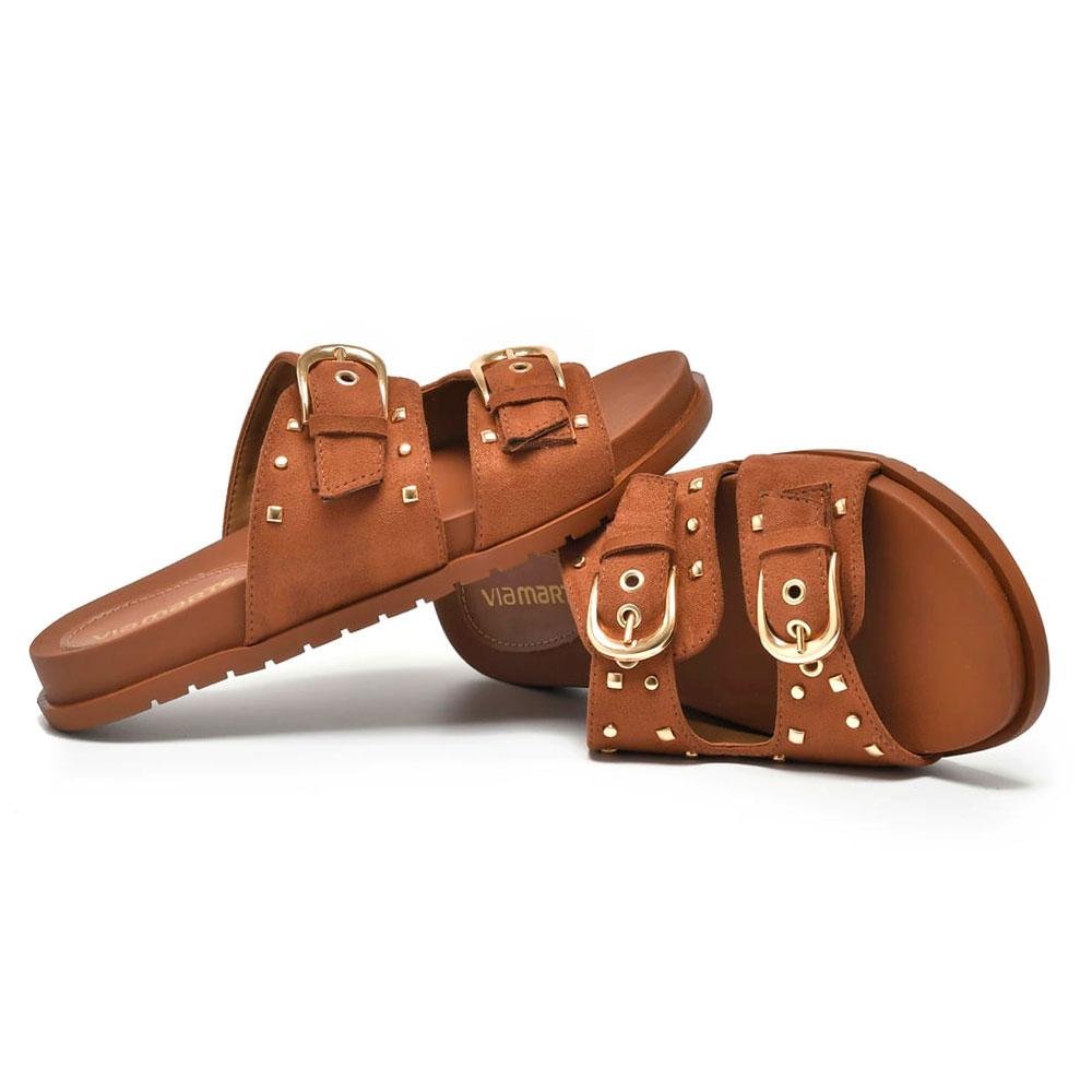Sandália Flat Feminina Via Marte 174-020-01 Marrom 5