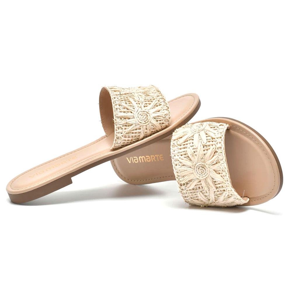 Sandália Rasteira Feminina Via Marte Creme 3