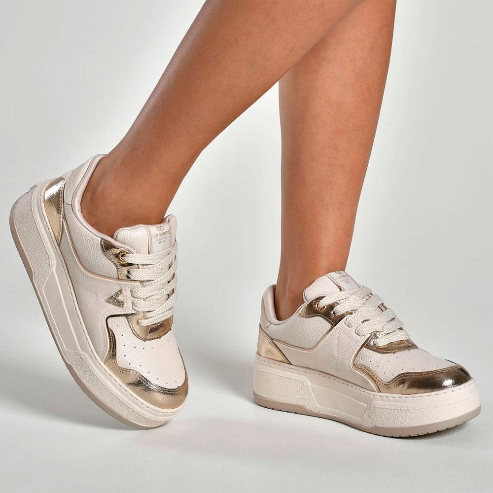 Tênis Casual Feminino Via Marte 223-009-07 Creme 4