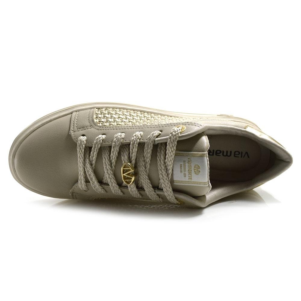 Tênis Casual Feminino Via Marte 055-038-03 Bege 5