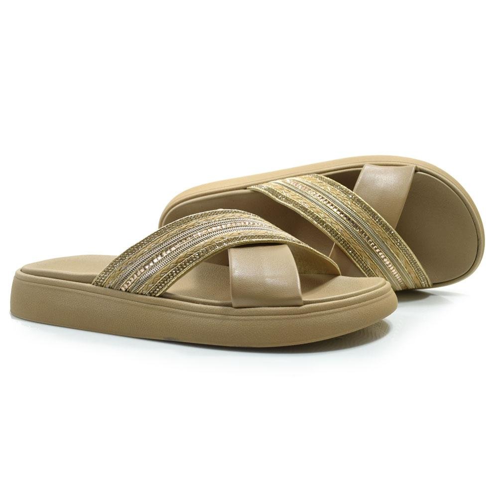Sandália Flat Feminina Moleca 5469.138.29171 Bege 2