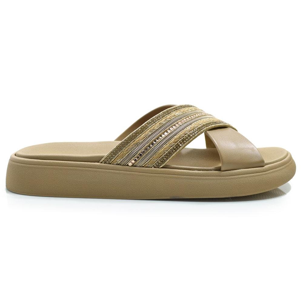 Sandália Flat Feminina Moleca 5469.138.29171 Bege 3