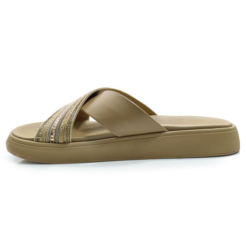 Sandália Flat Feminina Moleca 5469.138.29171 Bege 5