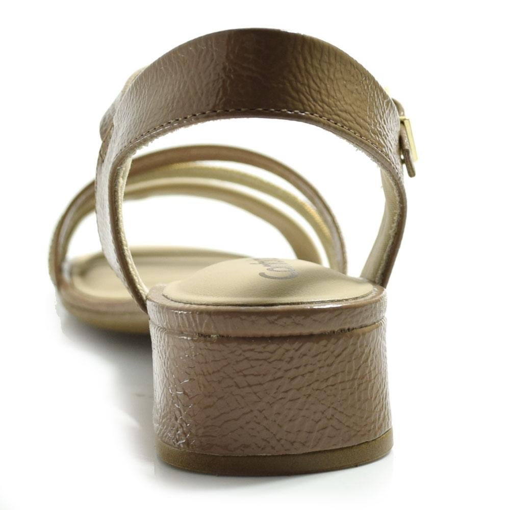 Sandália de Salto Bloco Feminina Comfortflex Bege 4