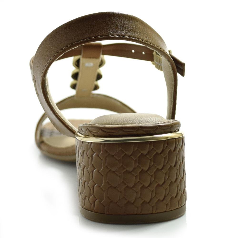 Sandália de Salto Bloco Feminina Comfortflex 2554402 Marrom 4