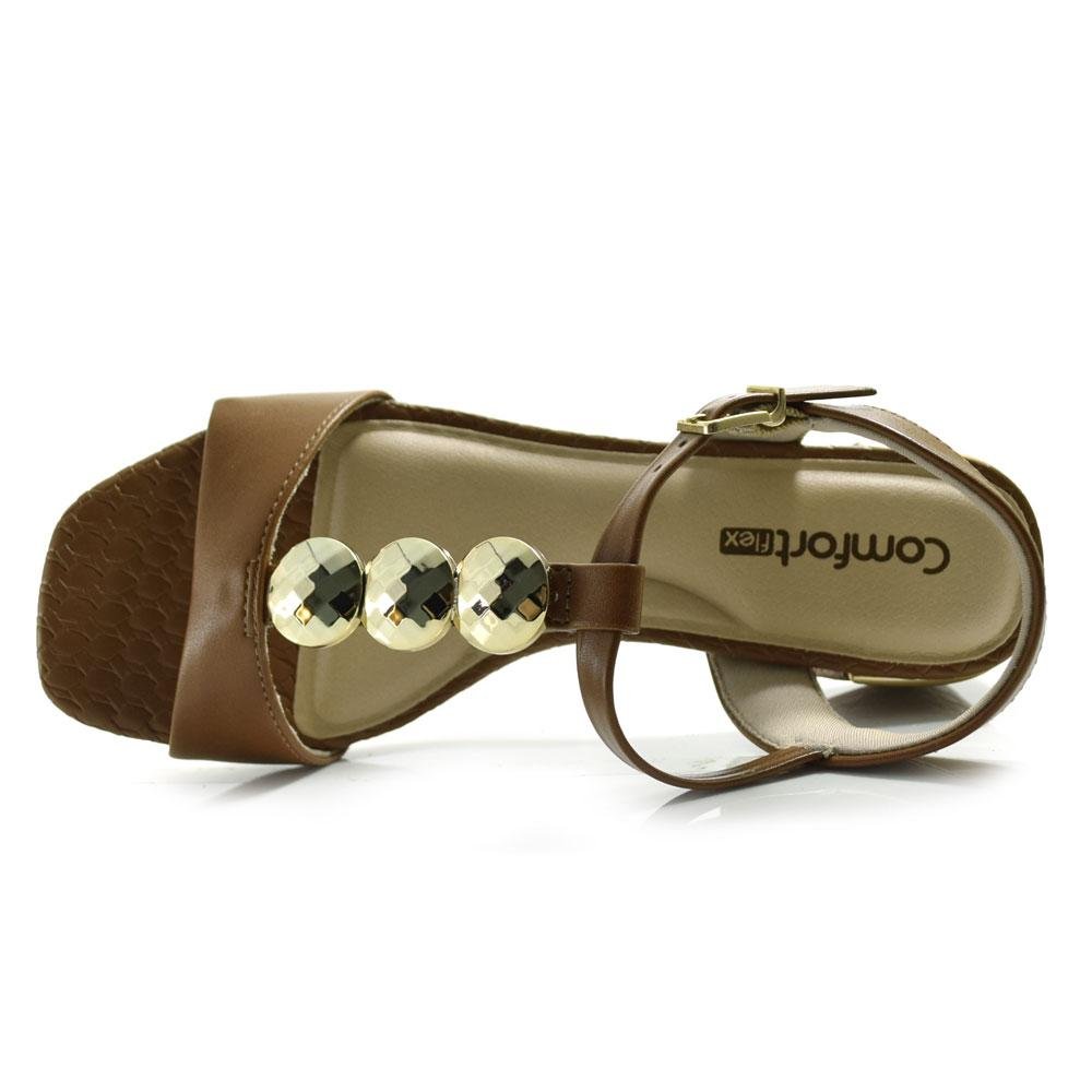 Sandália de Salto Bloco Feminina Comfortflex 2554402 Marrom 6