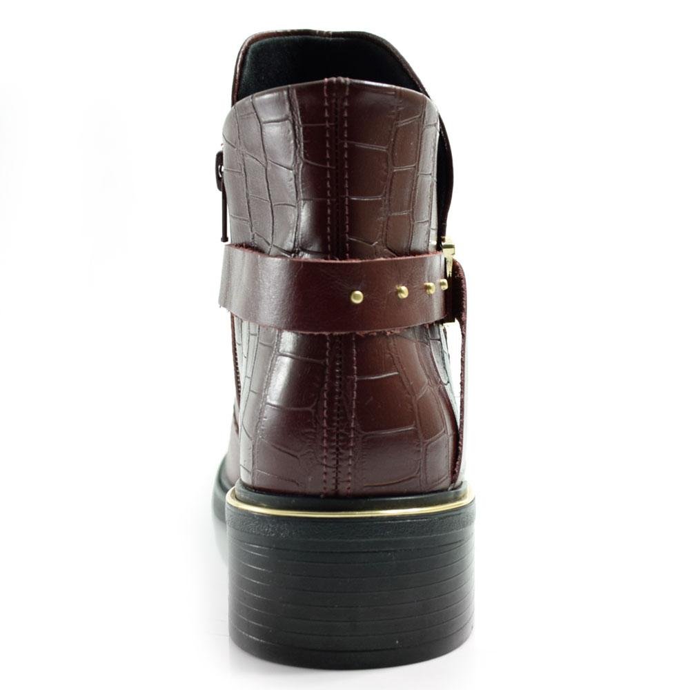 Ankle Boots de Couro Feminino Comfortflex 2569301 Bordô 4