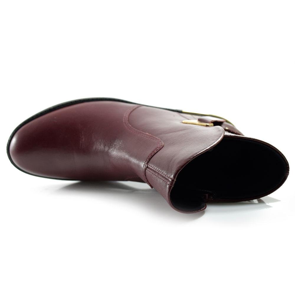 Ankle Boots de Couro Feminino Comfortflex 2569301 Bordô 6