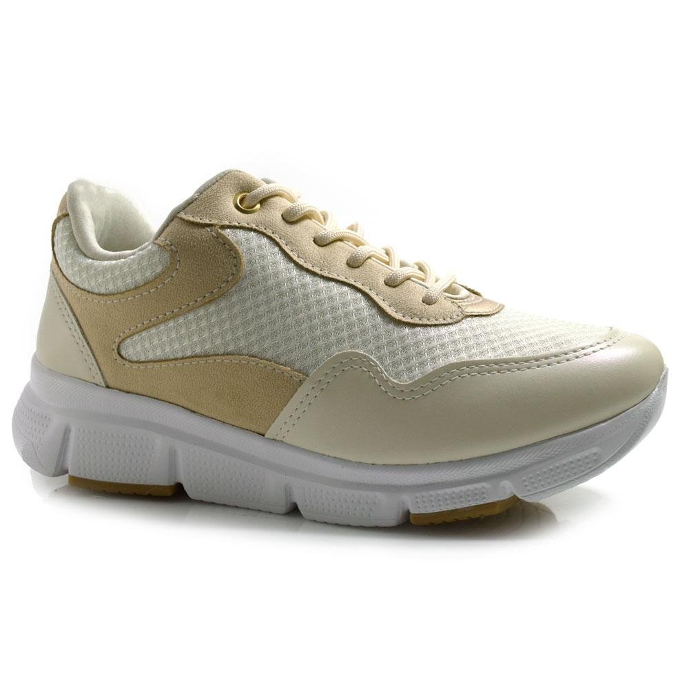 Tênis Casual Feminino Comfortflex 2590303 Bege 1