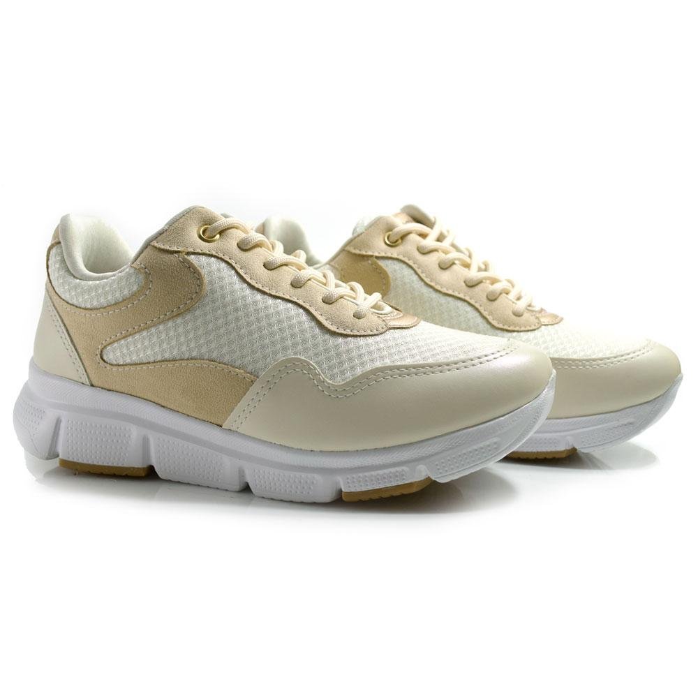 Tênis Casual Feminino Comfortflex 2590303 Bege 2