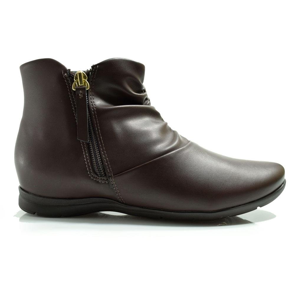 Bota de Cano Curto Feminina Comfortflex 24-91302 Marrom 3