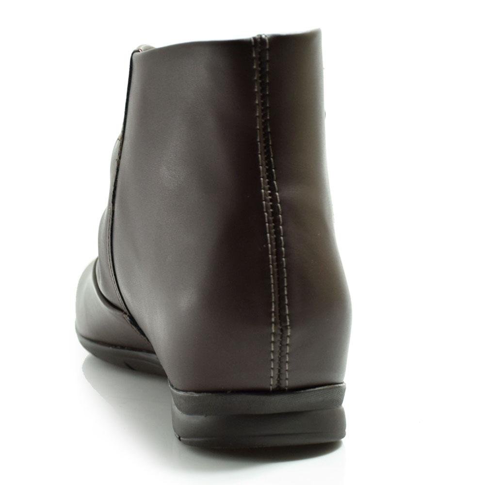 Bota de Cano Curto Feminina Comfortflex 24-91302 Marrom 4