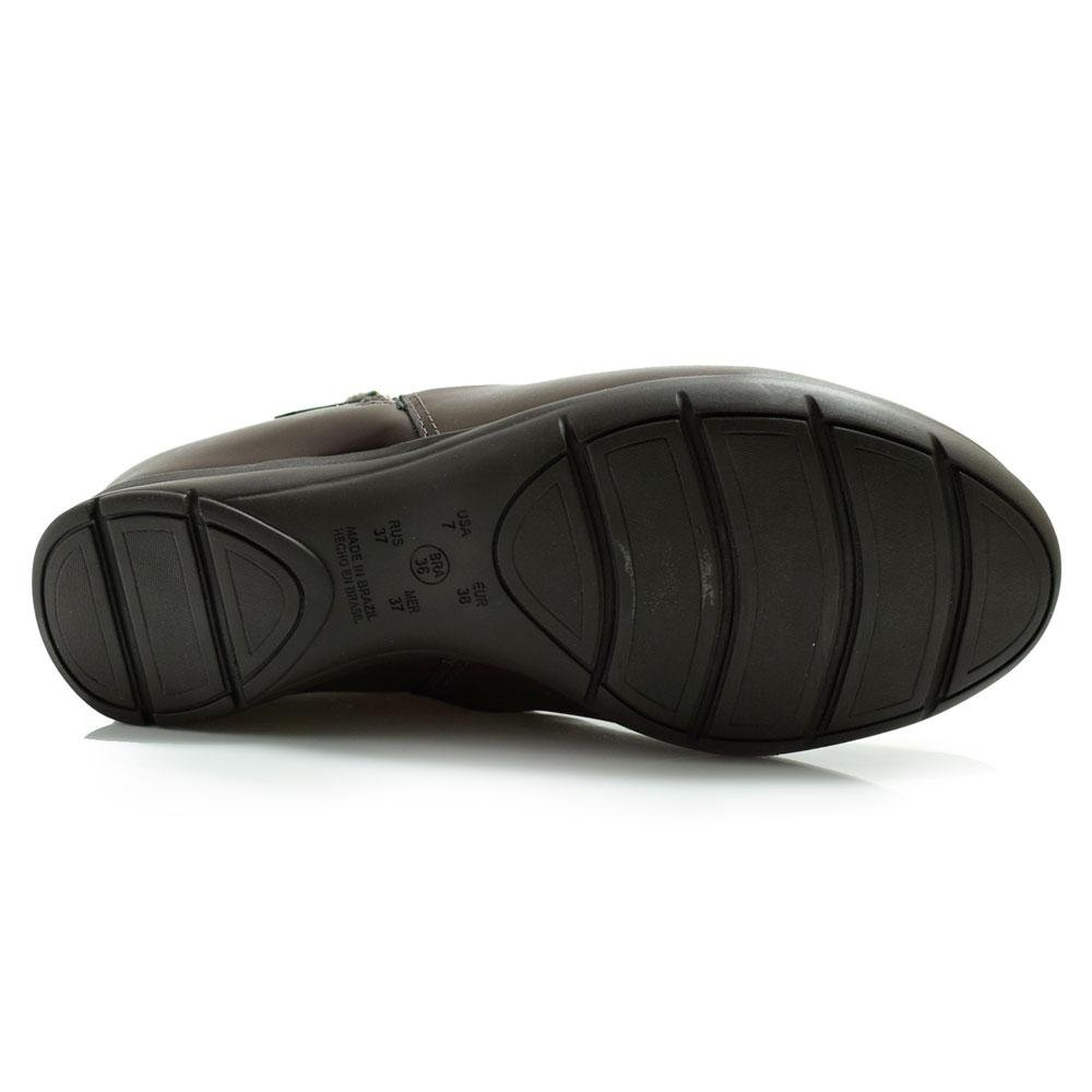 Bota de Cano Curto Feminina Comfortflex 24-91302 Marrom 7