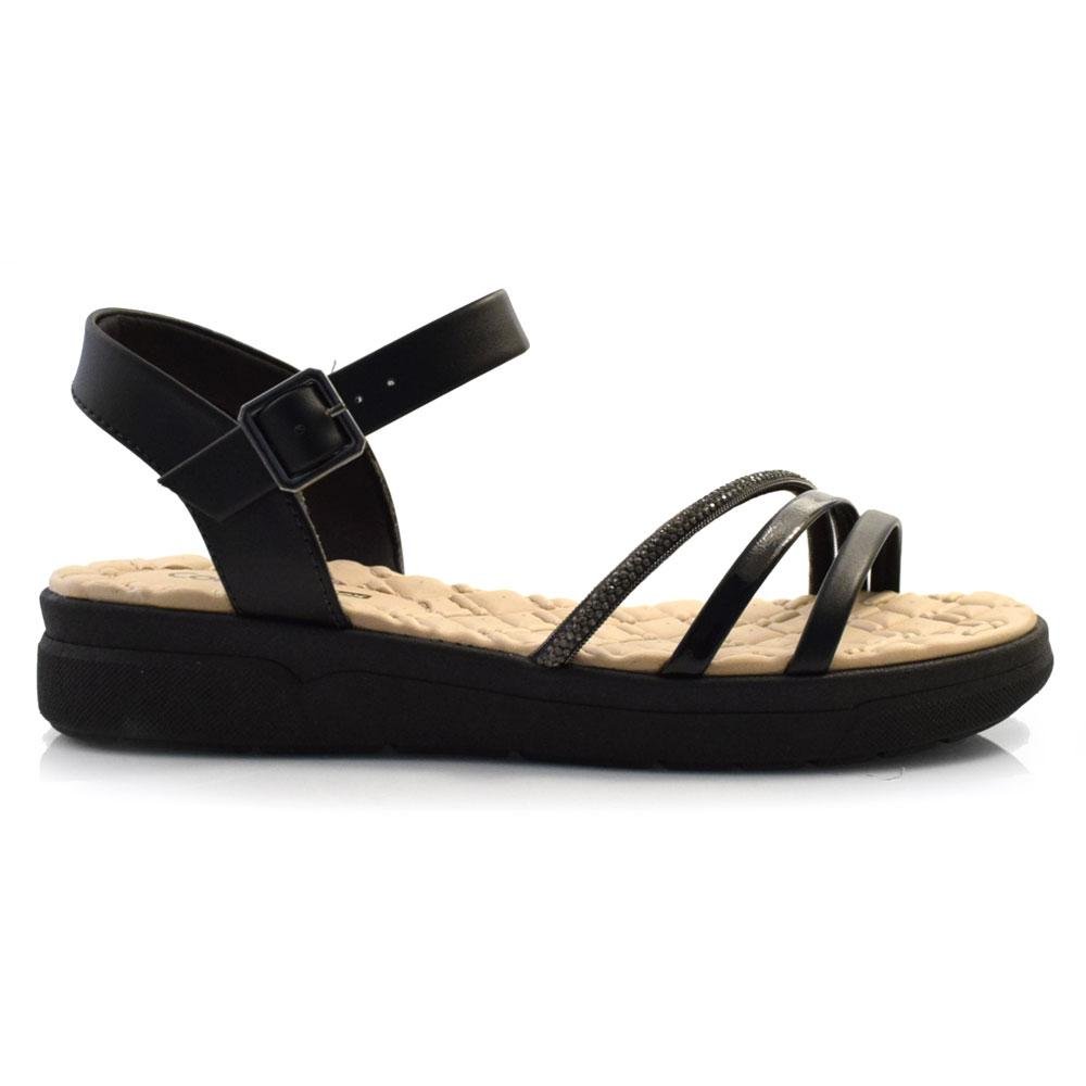 Sandália Flat Feminina Comfortflex 24-42402 Preto 4