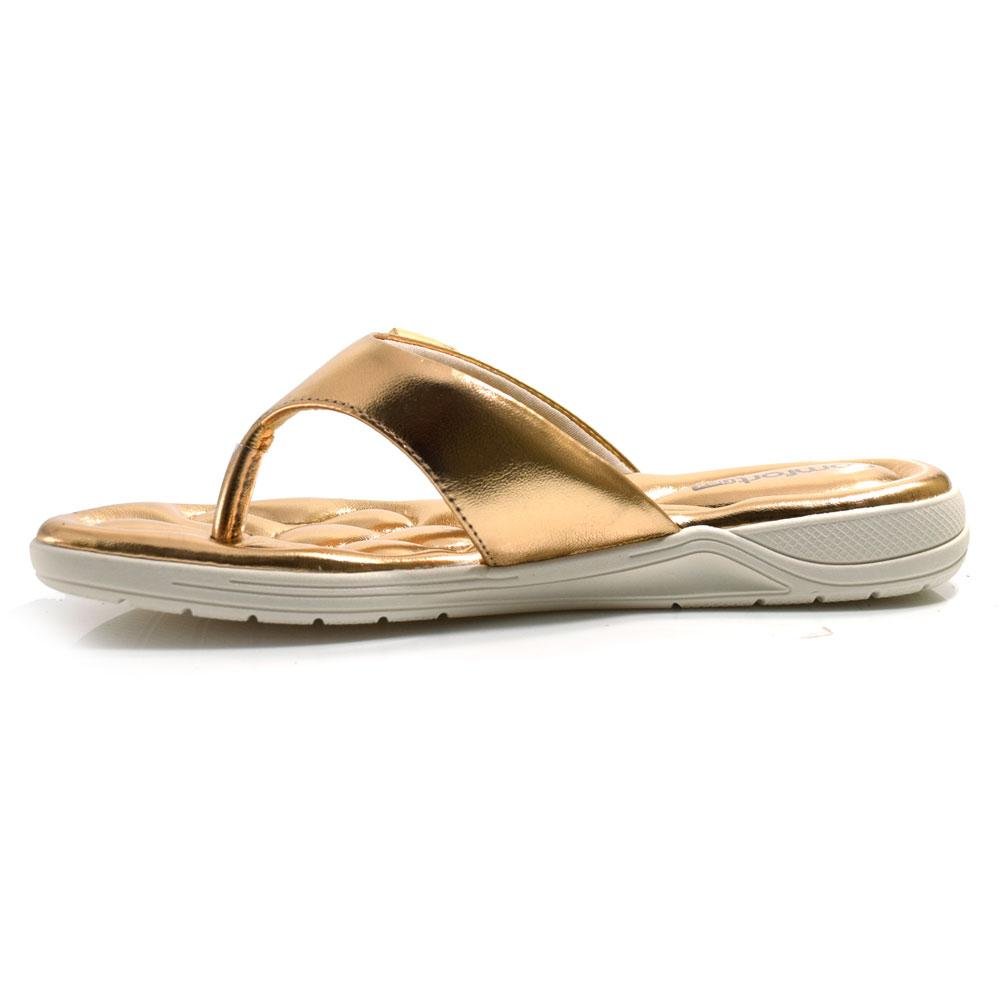 Sandália Rasteira Feminina Comfortflex 2480405 Bronze 5