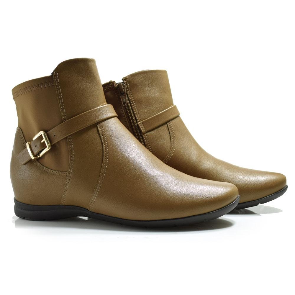 Bota de Cano Curto Feminina Comfortflex 24-91304 Marrom 2