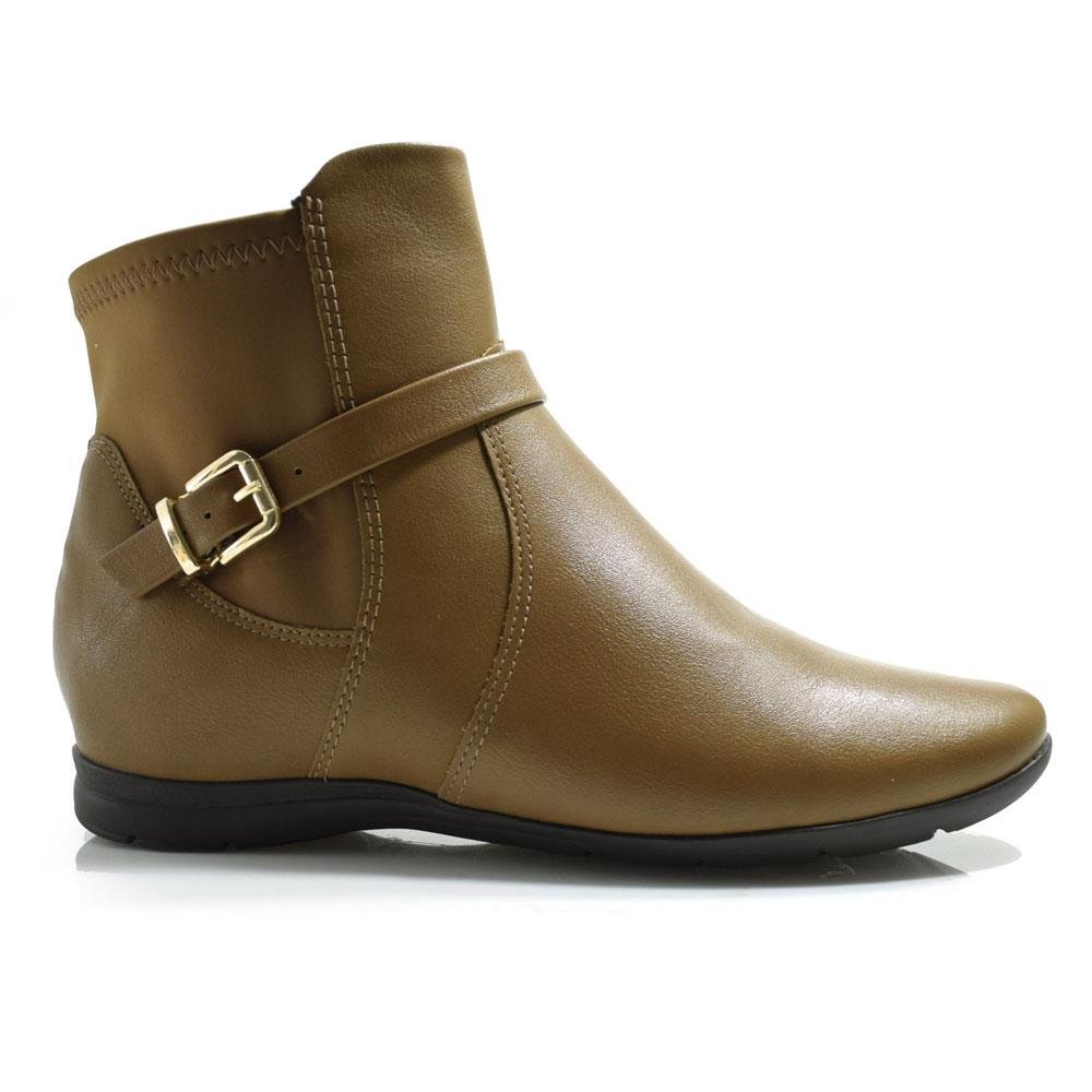 Bota de Cano Curto Feminina Comfortflex 24-91304 Marrom 3